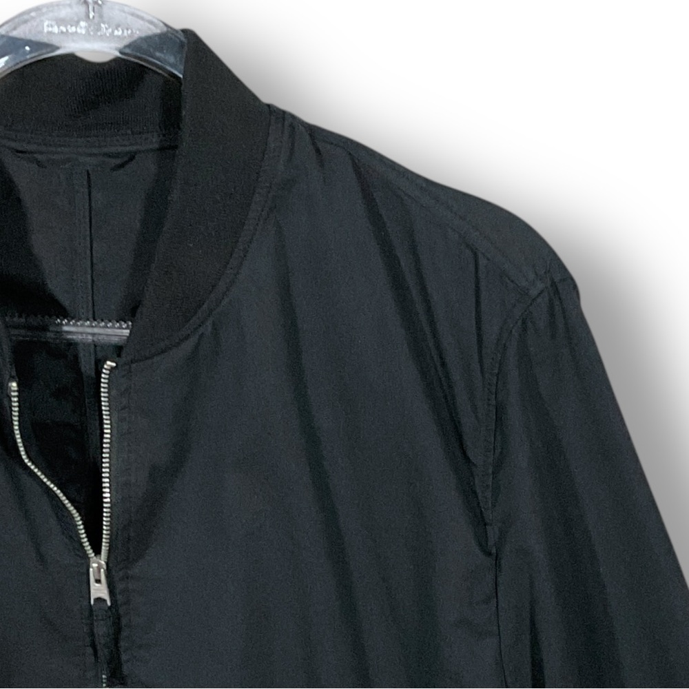 All Saints Mens Bomber Jacket Sz L Lightweight Cotton Moto Black Outdoor - Picture 5 of 13